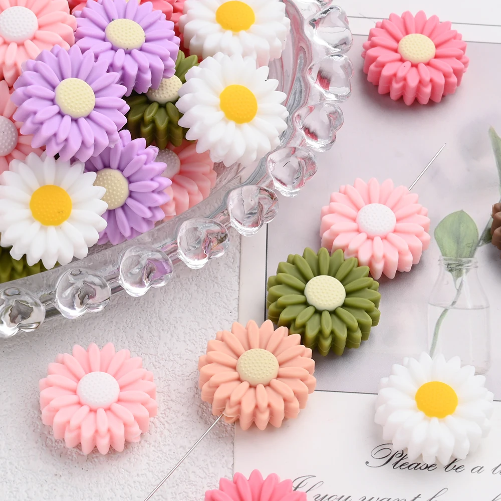 Clip chupete silicona con flor bebé – Pulsera mordedora dentición - imagen 4
