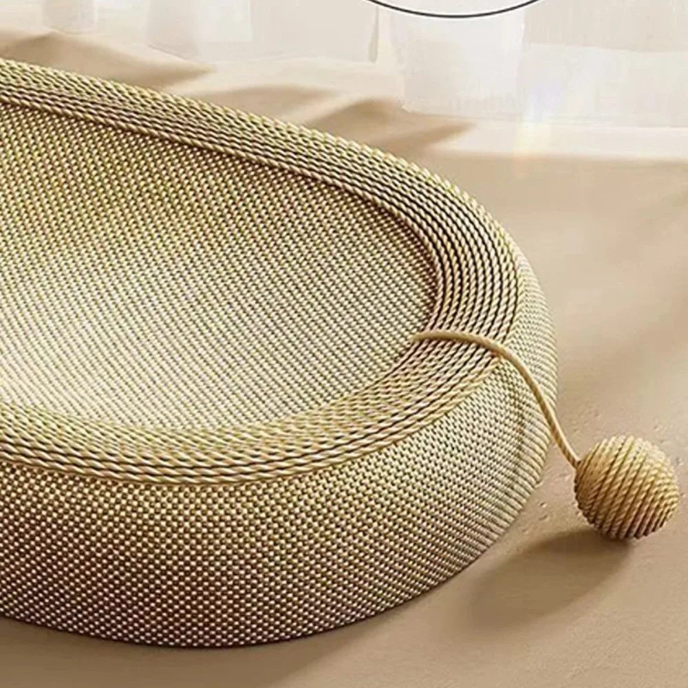Cama rascadora ovalada para gatos con bola de juego interior - imagen 2