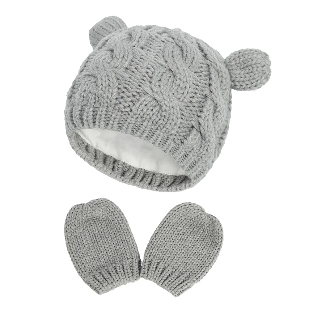 Gorro de punto cálido para bebé con orejas de dibujos animados