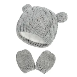 Gorro de punto cálido para bebé con orejas de dibujos animados