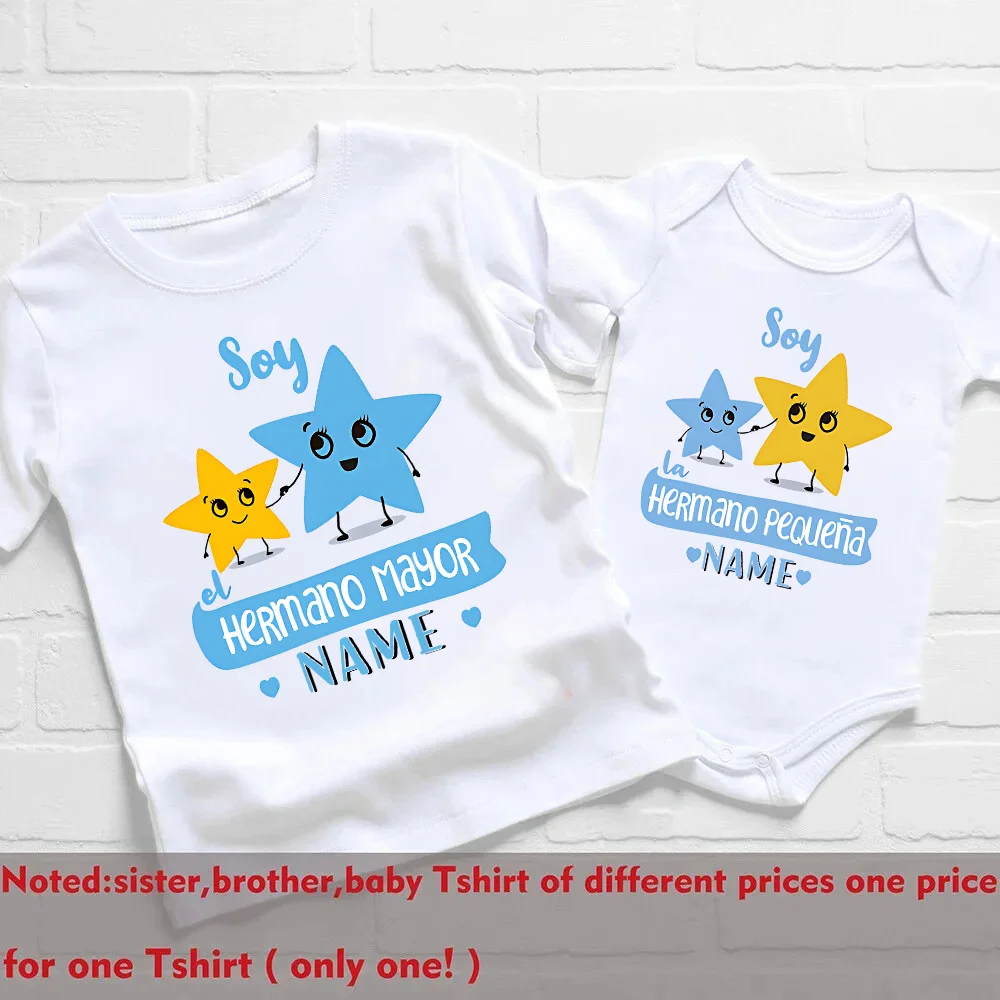 Conjunto a juego de hermanos con camiseta y body personalizados - imagen 3