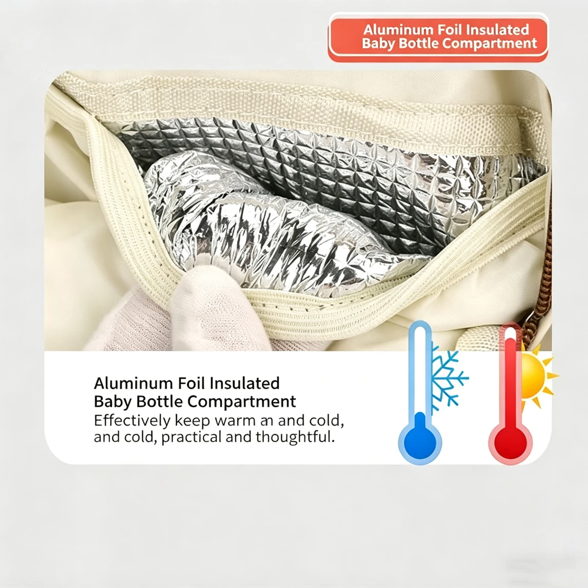 Bolsa de pañales impermeable con gran capacidad para bebé - imagen 3