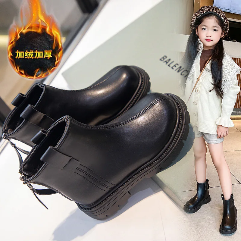 Botas de invierno para niñas de ante antideslizantes cortas - imagen 5