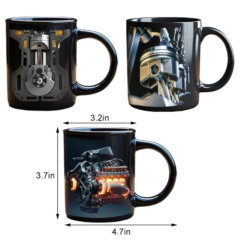 Taza infantil de cerámica boca ancha con diseño mecánico - imagen 3