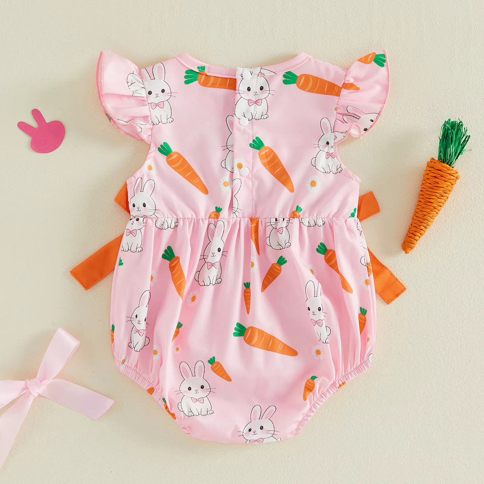 VISgogo mono de Pascua para bebé con conejito bordado - imagen 5