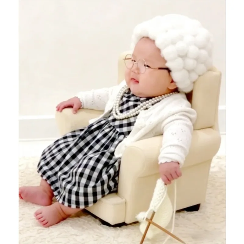 Kit accesorios sesión de fotos bebé – Peluca y gafas vintage - imagen 5