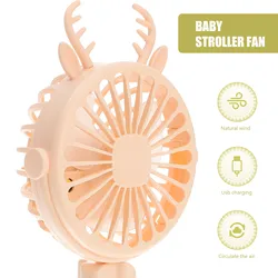 Mini ventilador recargable para cochecito silencioso, USB y flexible