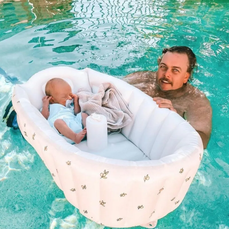 Bañera inflable portátil para bebé con dibujos animados - imagen 4