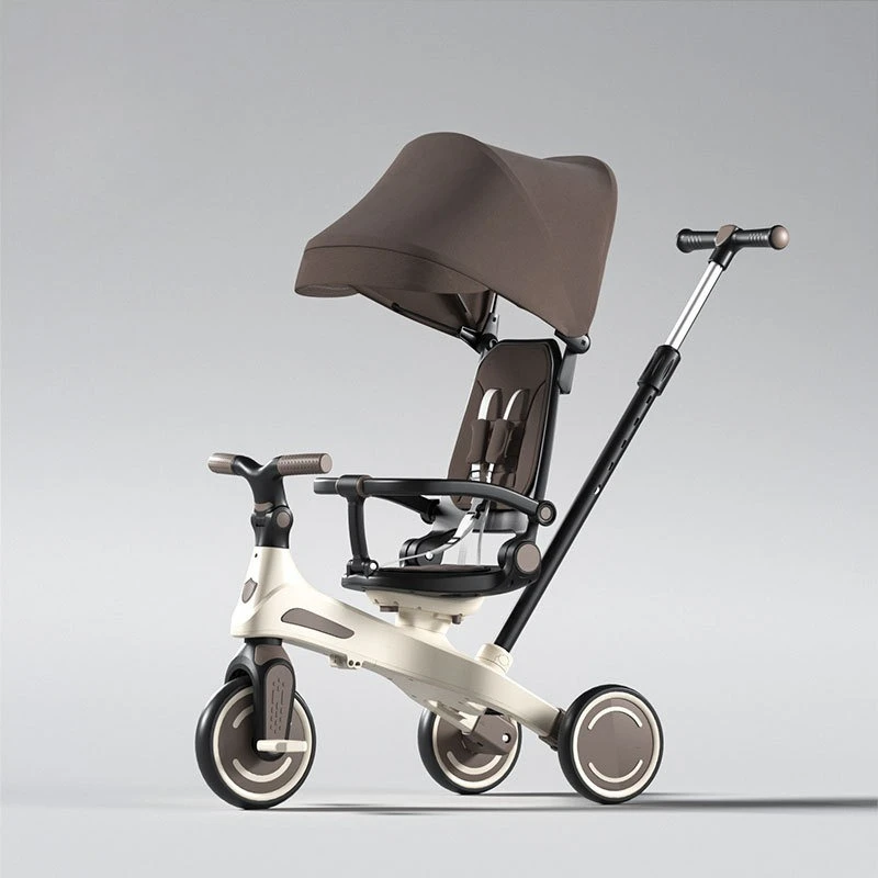 Cochecito triciclo reversible plegable con ruedas silenciosas EVA - imagen 5