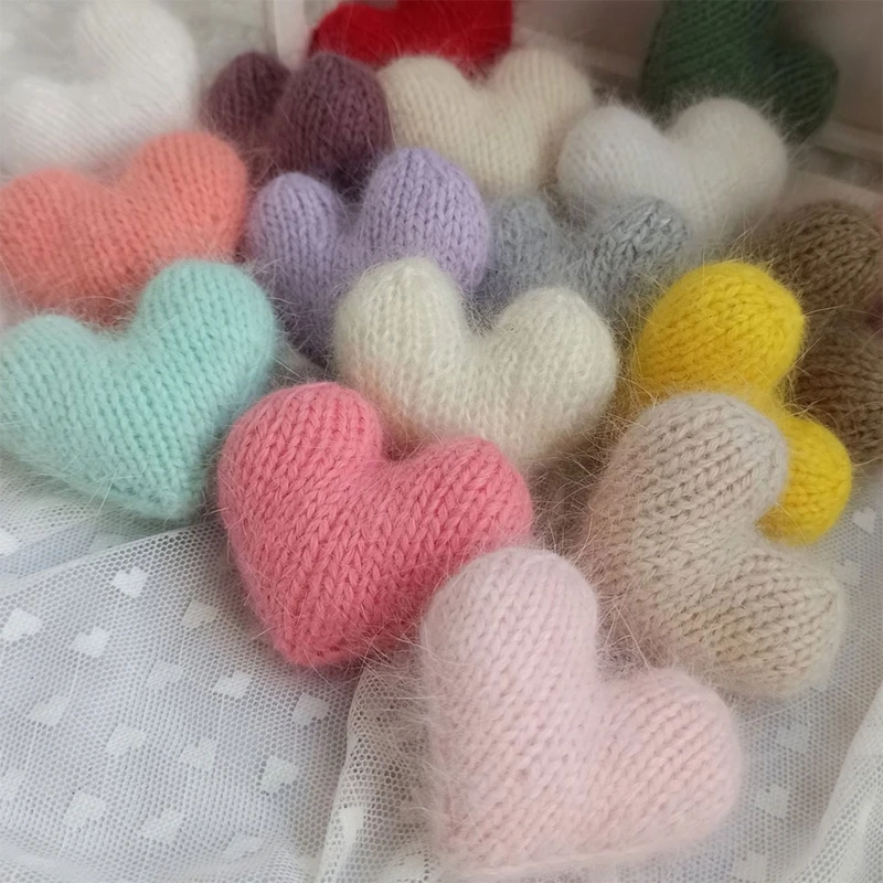 Corazones decorativos de mohair para fotos de bebé - imagen 3