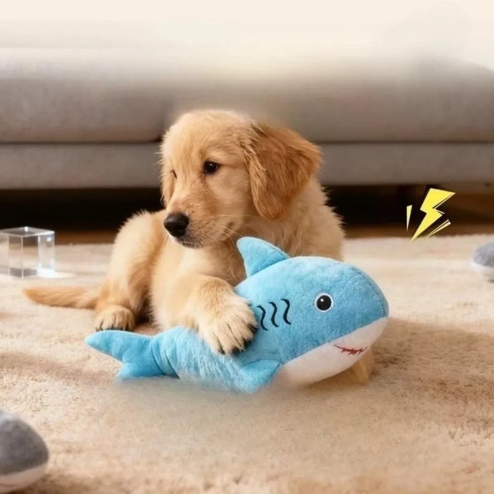Juguete de peluche con sonido tiburón para perros interactivo - imagen 2