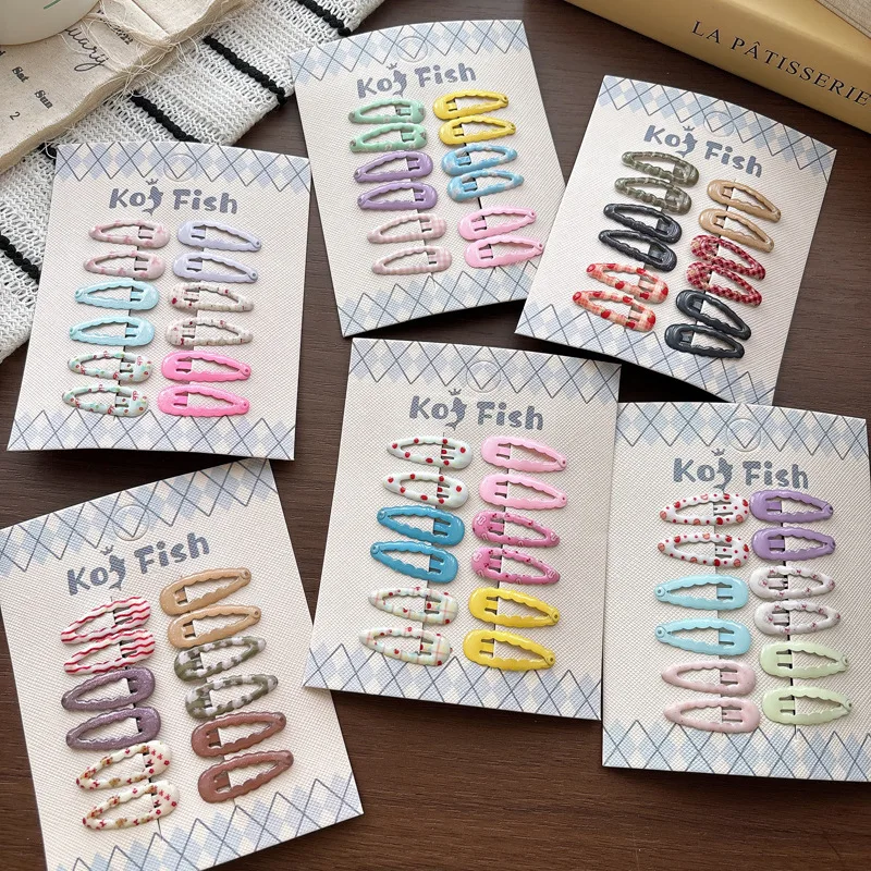 Pinzas laterales para el pelo con cuadros coloridos y ondas - imagen 4