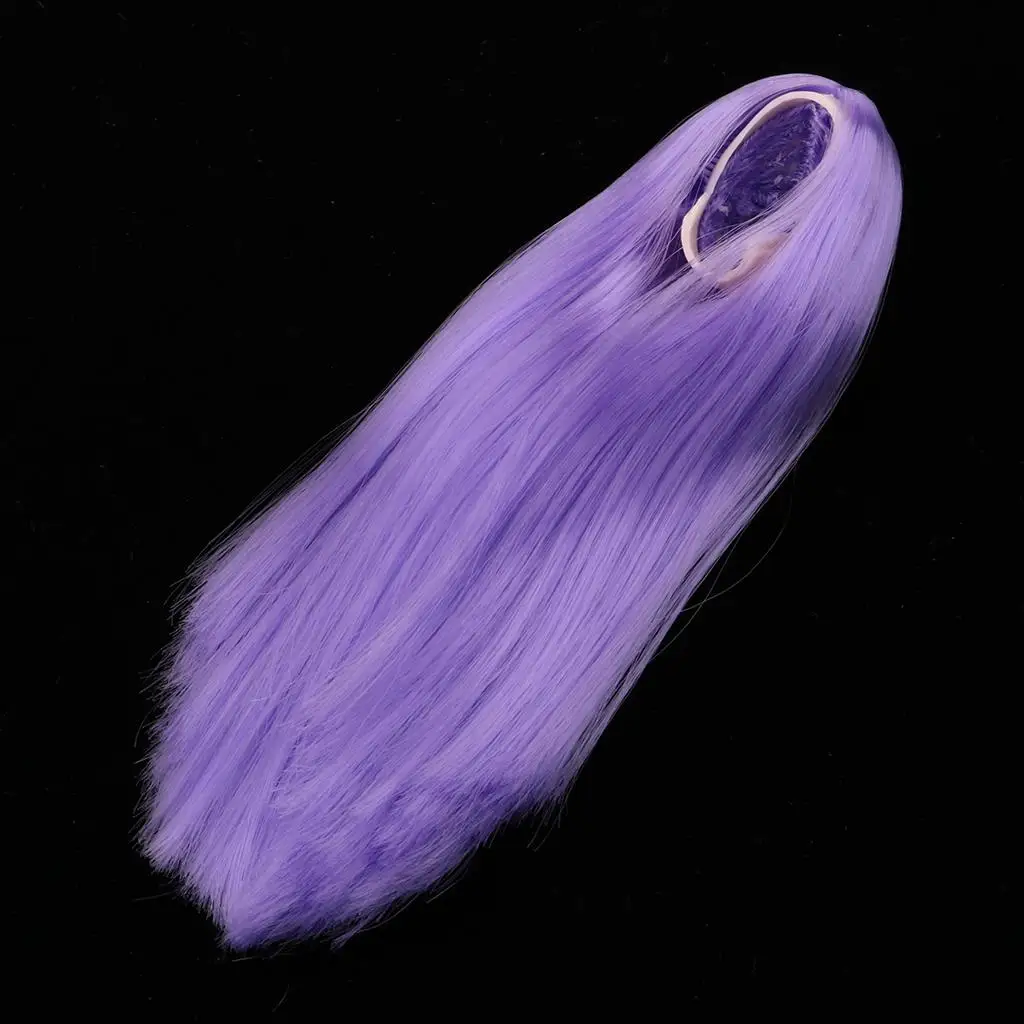 Peluca de pelo liso para muñecas – Accesorio de poliéster para hacer - imagen 2
