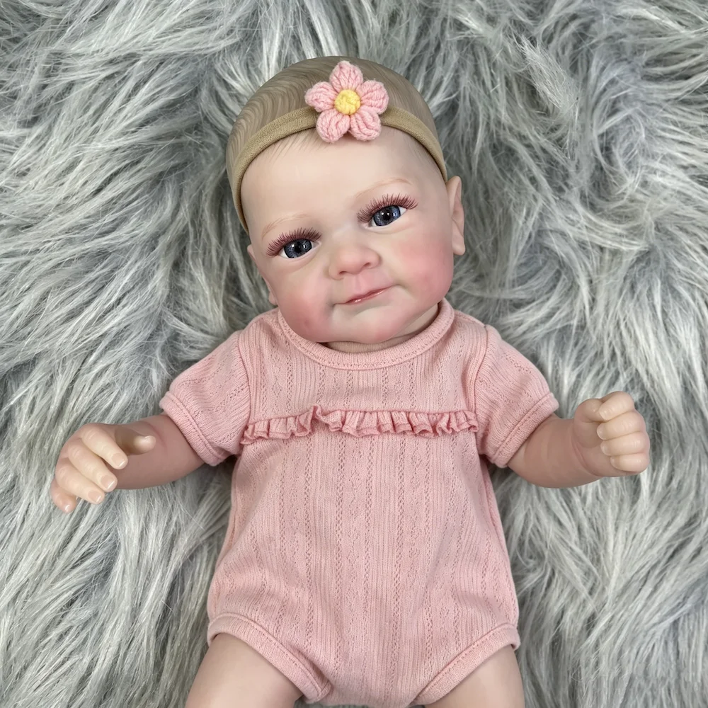 Muñeca Reborn Sanya, ya pintada, pelo pintado, hecha a mano, regalo - imagen 5