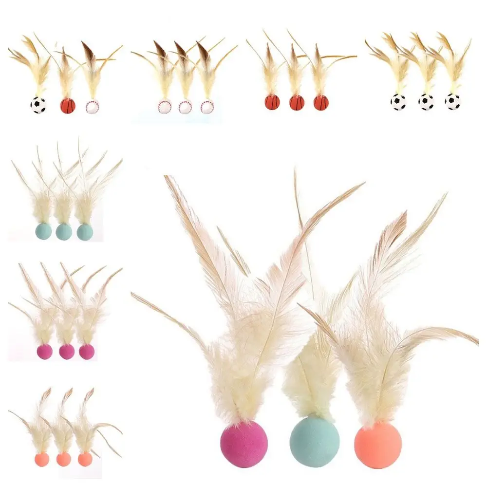 Pelota de silicona con plumas para juego de persecución