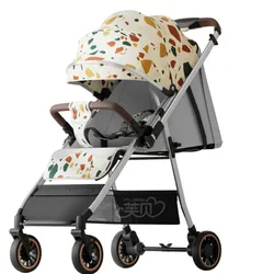 Cochecito bebé plegable con asiento reclinable y respaldo