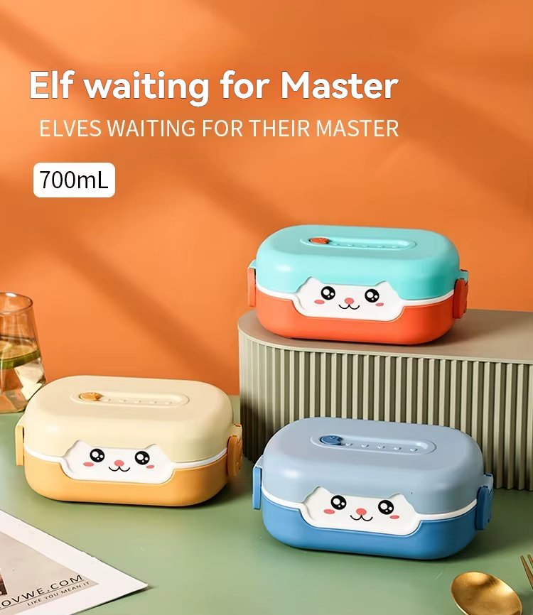 Fiambrera bento infantil con divisores – Apta microondas - imagen 2