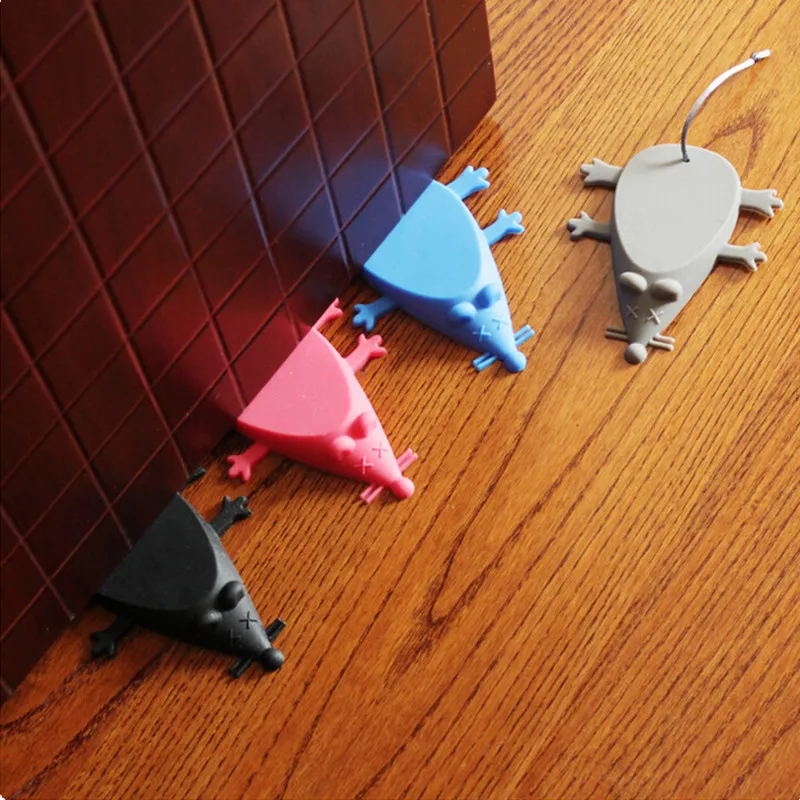 Topes de silicona para puertas con diseño de dibujos animados en forma de ratón