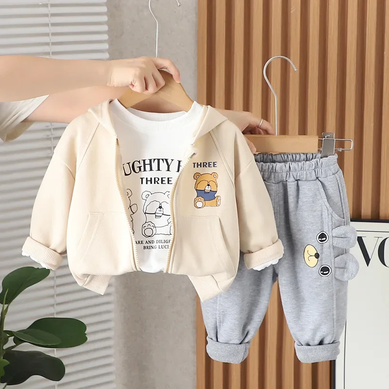 Conjunto de otoño para bebé: chaqueta con capucha y pantalones - imagen 3