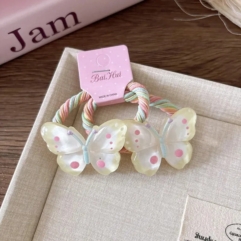 Gomas de pelo elásticas con lazo mariposa para niña dulce - imagen 4