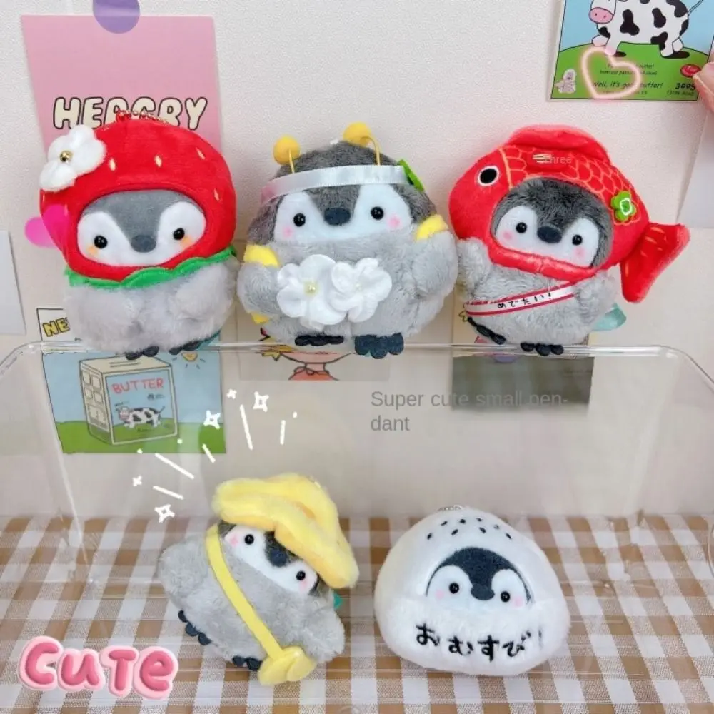 Llavero peluche pingüino suave colgante con diseño abeja y pan - imagen 3