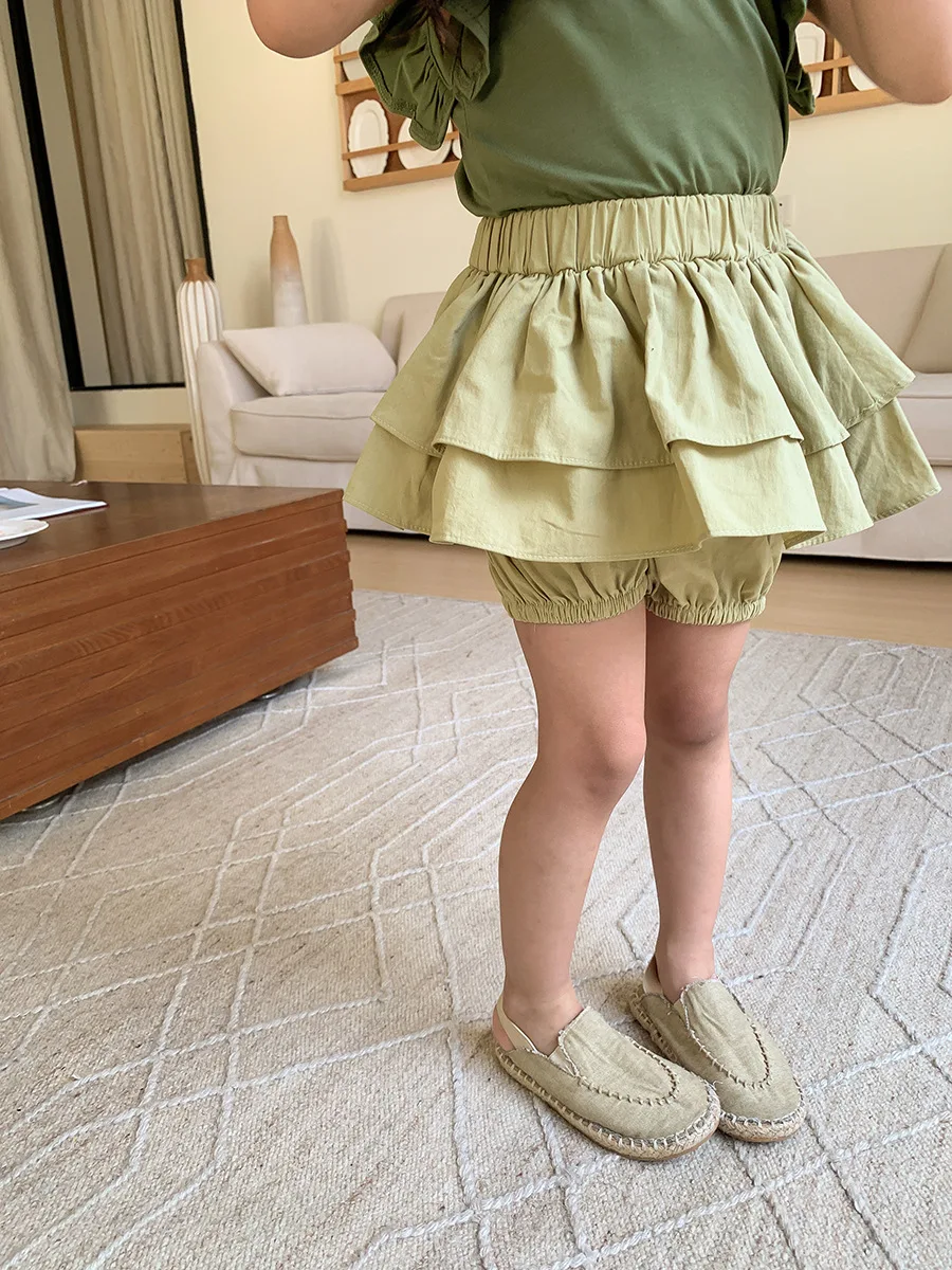 Pantalón corto de algodón con volante y cintura elástica para bebé - imagen 5