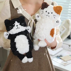 Peluche gatito tricolor negro y marrón, suave para regalo