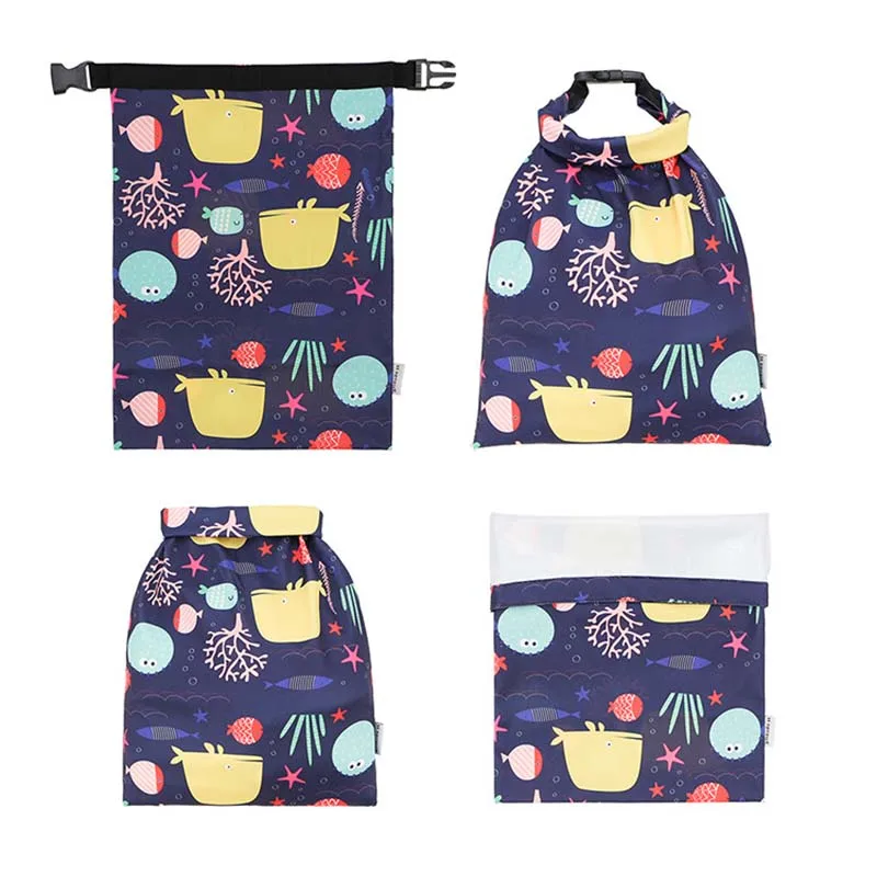 Bolsa de pañales de tela impermeable lavable, gran capacidad - imagen 2