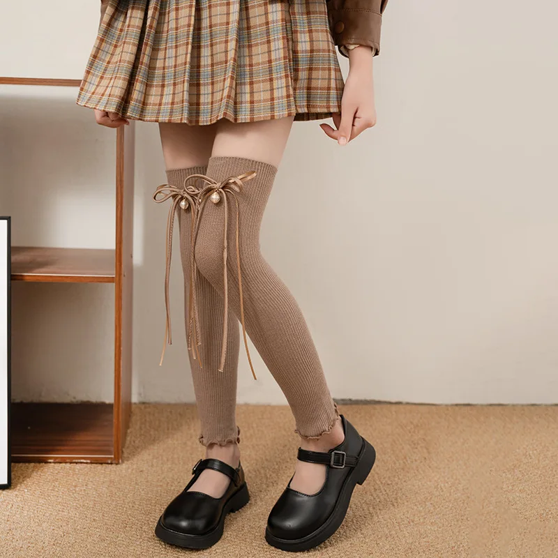 Calcetines altos con lazo de cinta y arco hasta la rodilla - imagen 5
