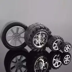 Ruedas de plástico negro universales para juguetes