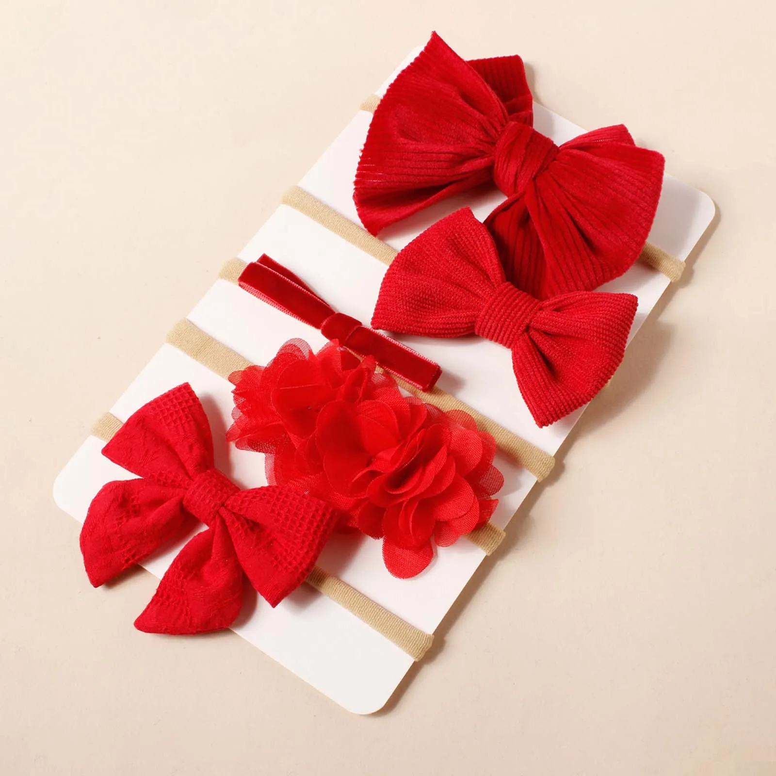 Diadema con lazo de nailon para bebé y niña en Navidad - imagen 4