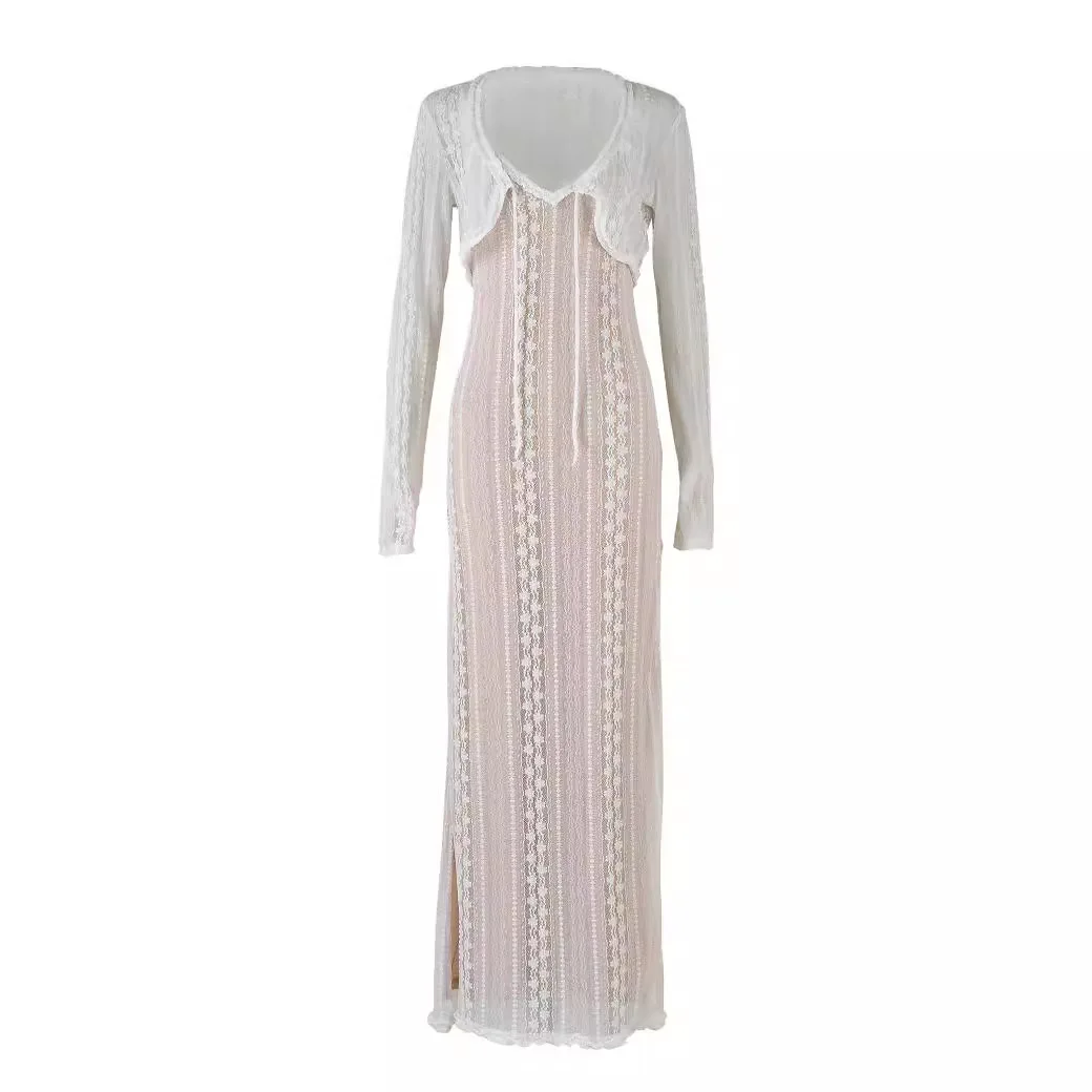 Vestido de maternidad de encaje elegante para sesión de fotos - imagen 4