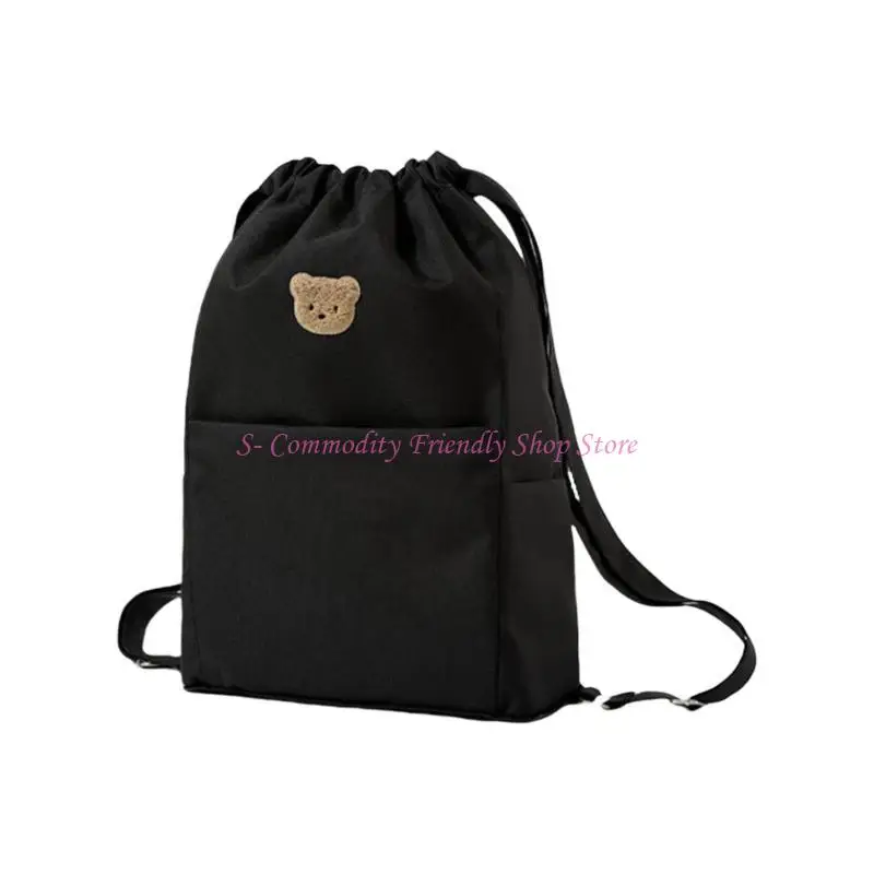 Mochila cambiador con cordón de gran capacidad y organizador - imagen 4