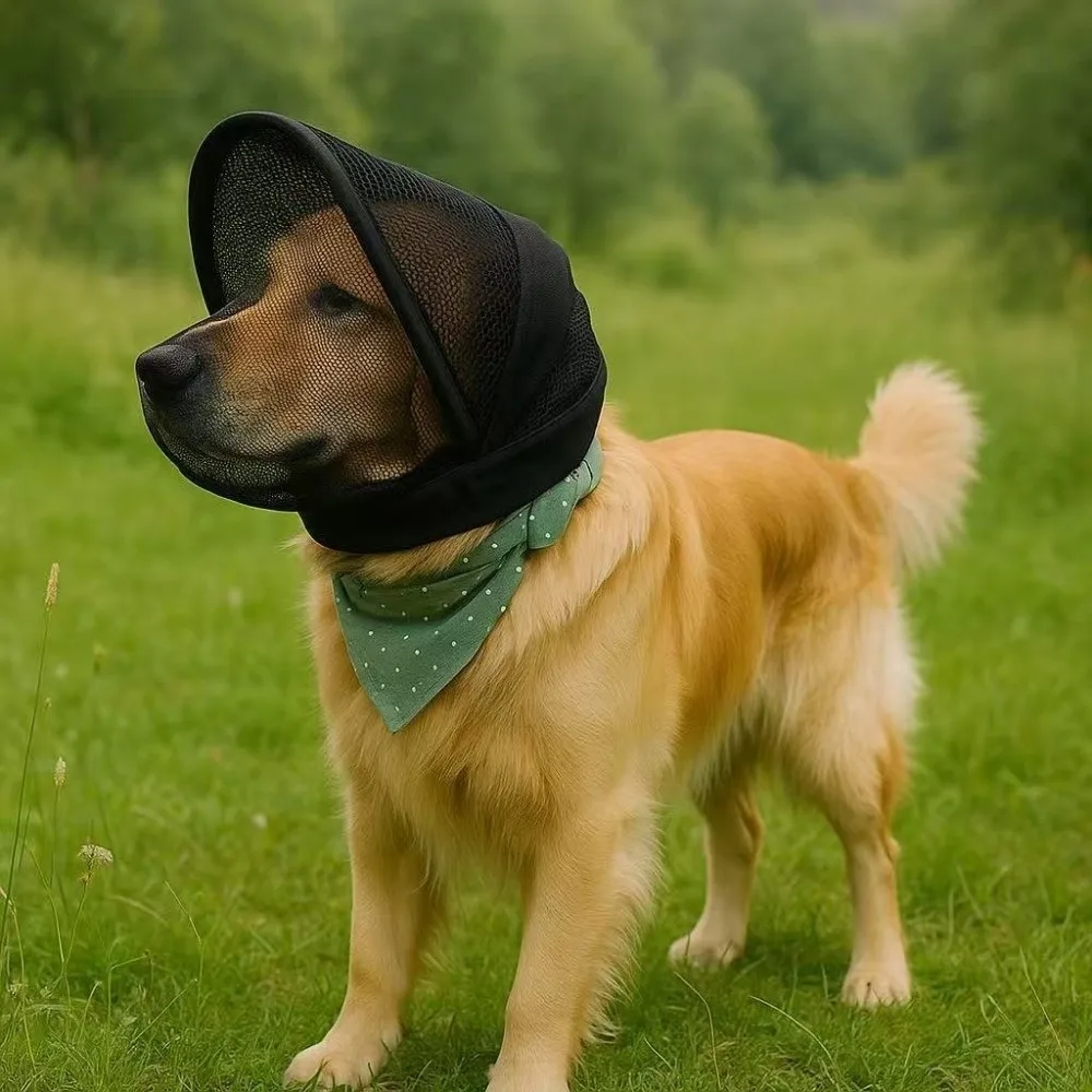 Protector de orejas para perros con malla transpirable, senderismo - imagen 3