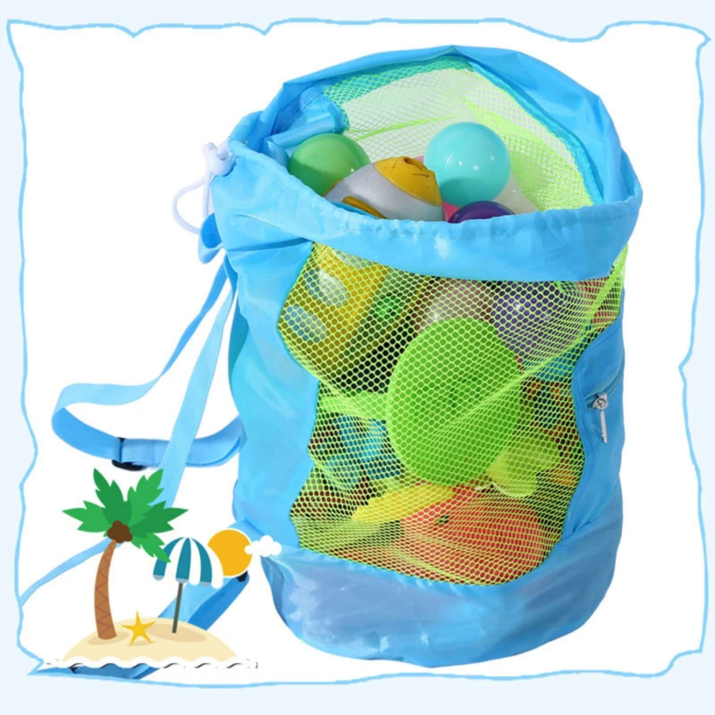 Bolsa plegable malla para juguetes de playa y accesorios con cordón - imagen 3