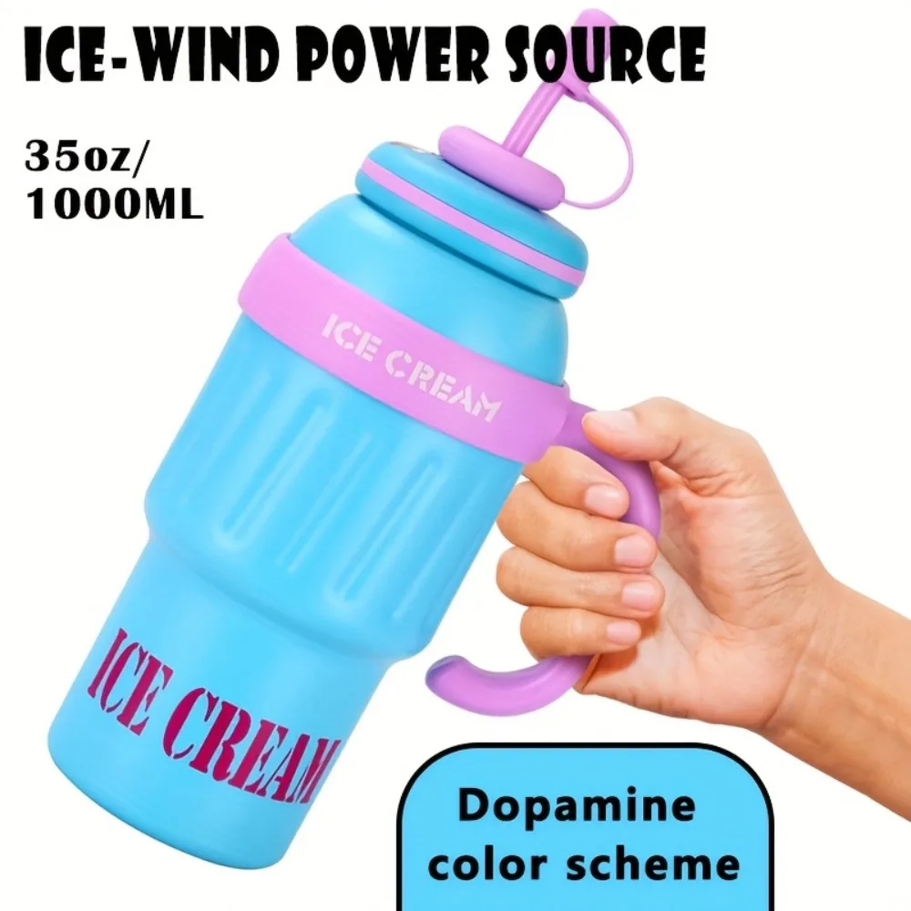 Botella de agua térmica infantil aislada con tapa de paja