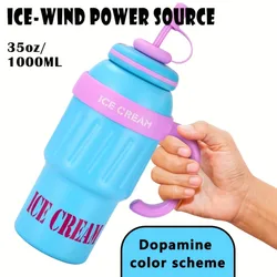 Botella de agua térmica infantil aislada con tapa de paja