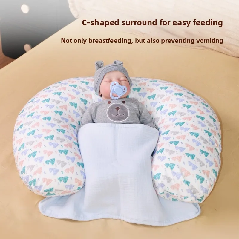 Almohada de lactancia redonda antisalpicaduras con soporte ergonómico - imagen 5