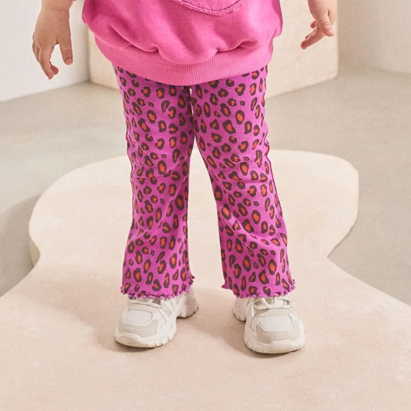 Leggings de algodón para niña con pata acampanada - imagen 5