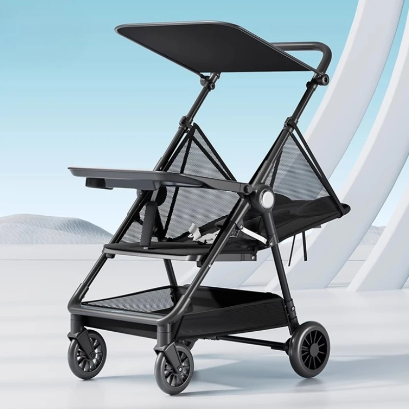 Cochecito de jogging plegable con asiento ventilado y bloqueo trasero - imagen 4