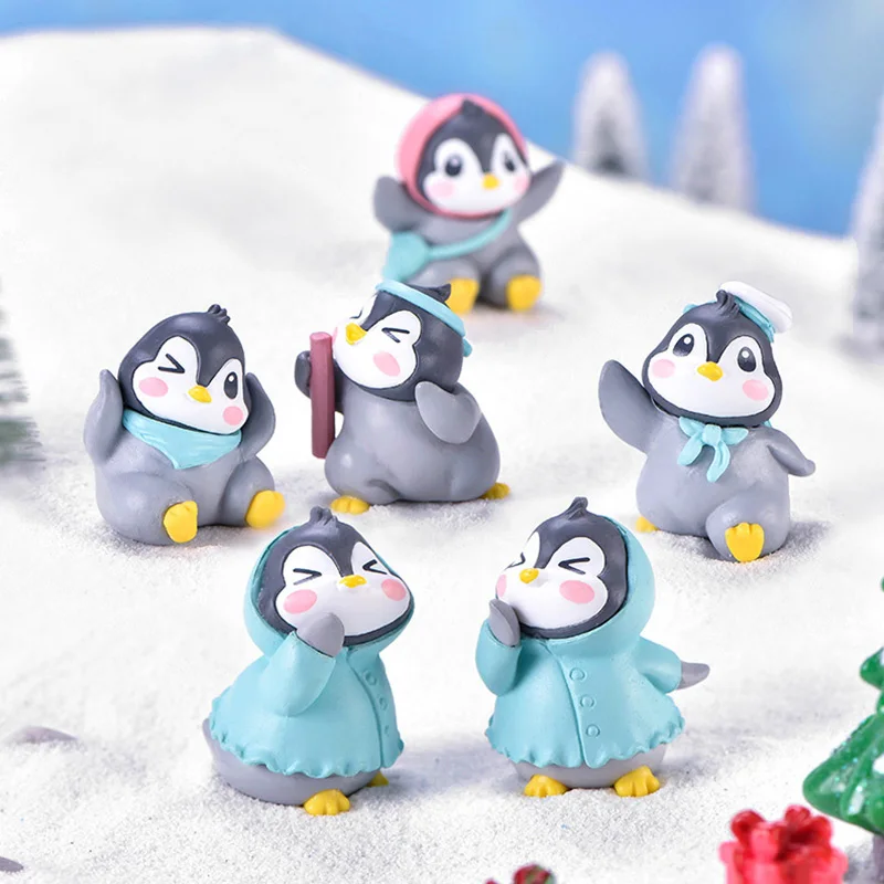 Figurita pingüino de Navidad pastel, estilo dibujos animados - imagen 5