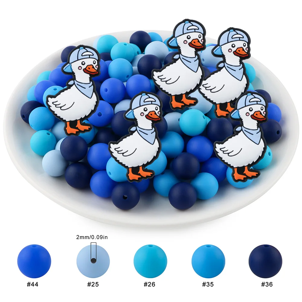 Cuentas de silicona planas con diseño de pato para DIY - imagen 5