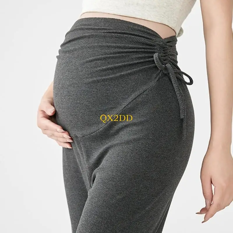 QX2D Pantalones cortos encaje para embarazadas elegantes sin costuras