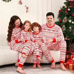 Pijama navideño a juego para niños y familia, cuello redondo