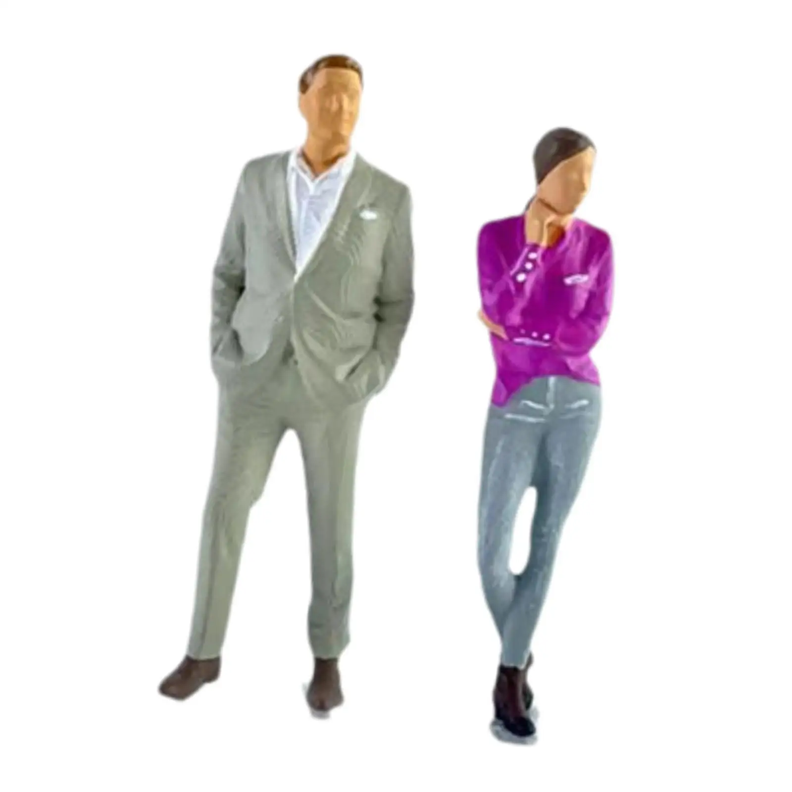 Vista de las figuras hombre y mujer para escenas mini