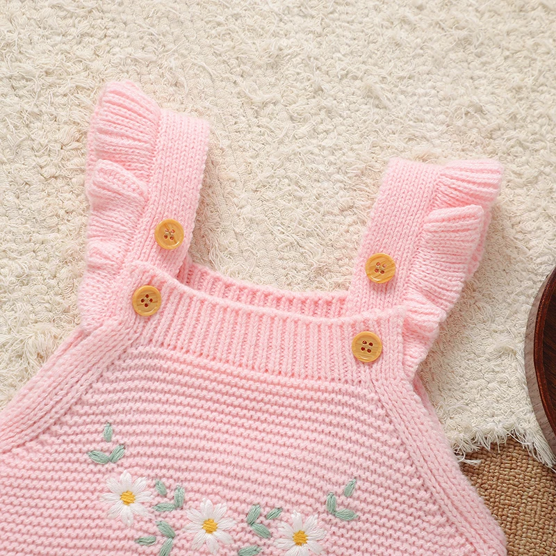 Pelele sin mangas con bordado floral para niña recién nacida - imagen 4