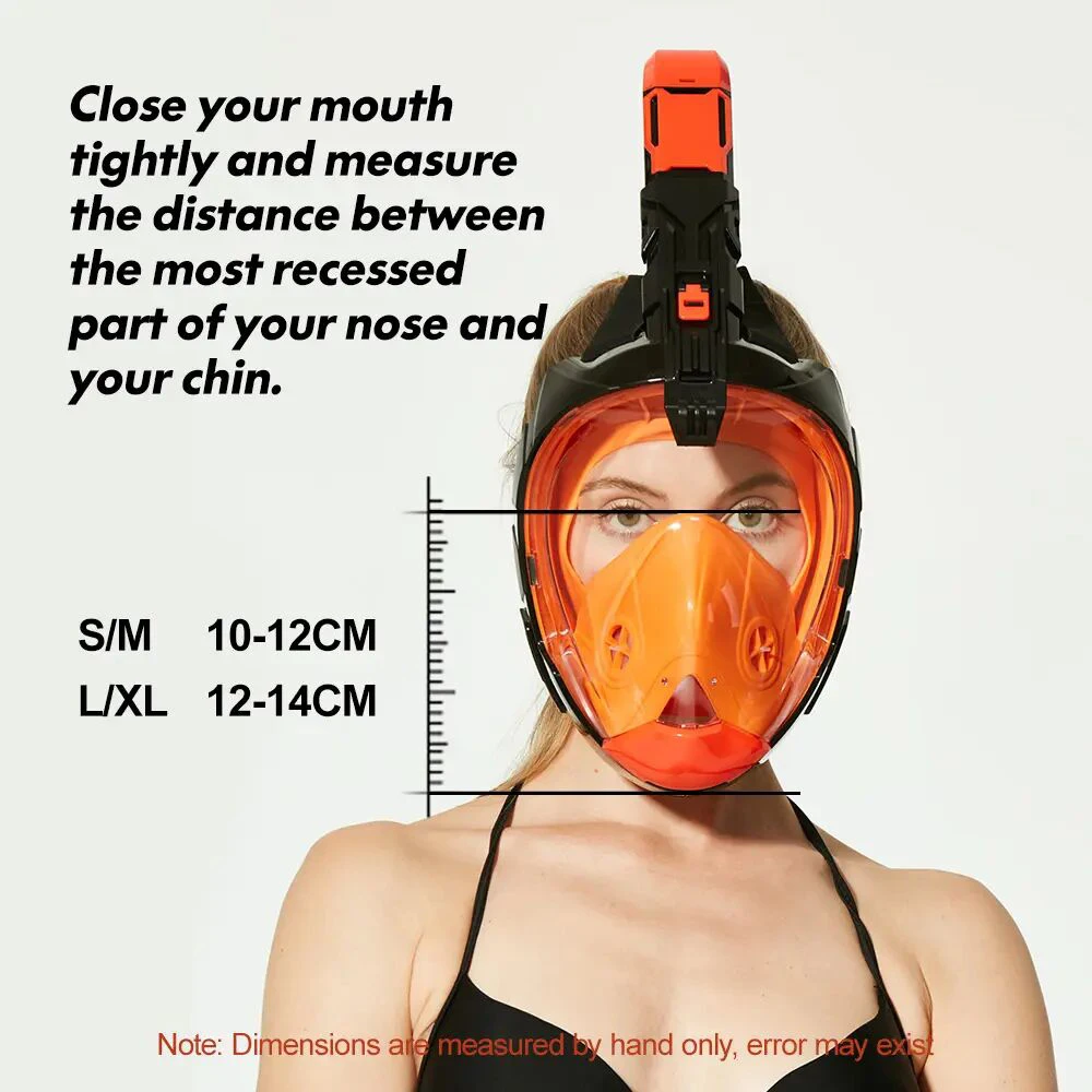 Máscara de buceo cara completa con soporte para cámara snorkel adulto - imagen 4