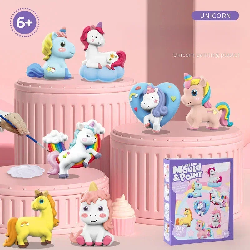 Molde de yeso creativo juego infantil arte pintura unicornio