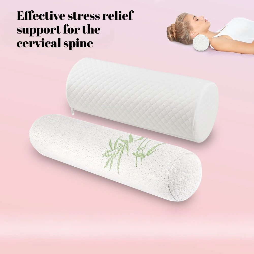 Almohada cervical ergonómica con rodillo bambú desmontable lavable - imagen 2