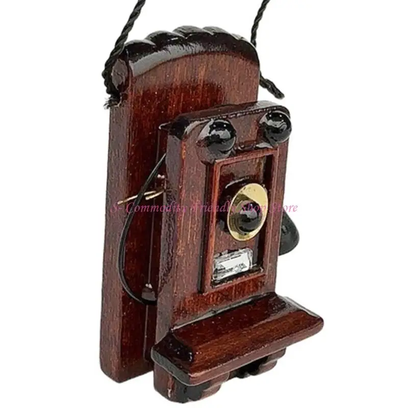 Teléfono retro en miniatura estilo pared vintage
